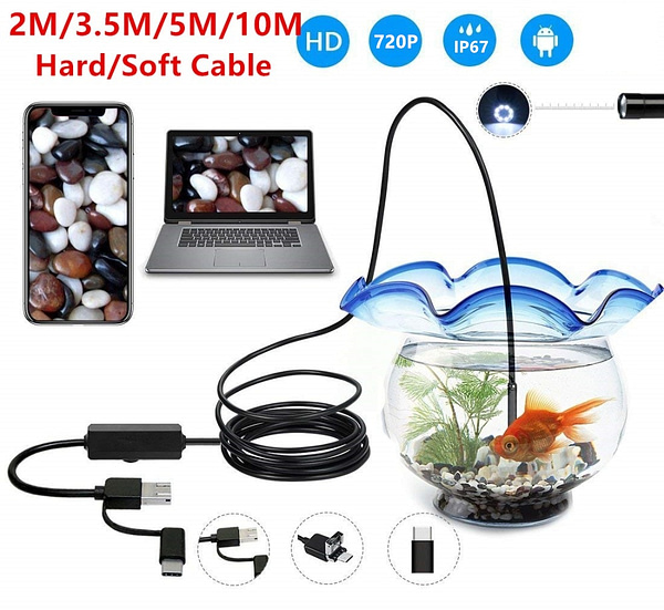 Waterproof USB Endoscope Borescope Snake Inspection Camera Android